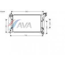 TOA2290 AVA Радиатор, охлаждение двигателя