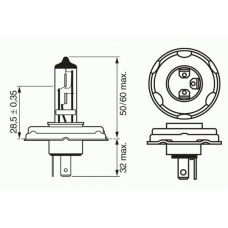1 987 302 021 BOSCH Лампа накаливания, фара дальнего света; лампа нака