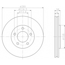 8DD 355 107-891 HELLA Тормозной диск