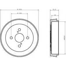 8DT 355 300-791 HELLA PAGID Тормозной барабан