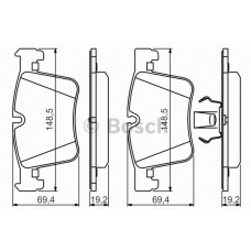 0 986 494 487 BOSCH Комплект тормозных колодок, дисковый тормоз