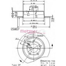 14465 E METZGER Тормозной диск