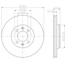 8DD 355 102-081 HELLA Тормозной диск