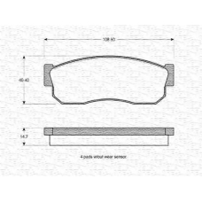 363702161007 MAGNETI MARELLI Комплект тормозных колодок, дисковый тормоз