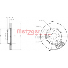 6110539 METZGER Тормозной диск