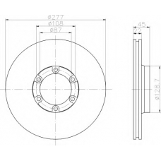 8DD 355 120-001 HELLA Тормозной диск