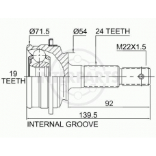 OJ-0582 InterParts Шарнирный комплект, приводной вал