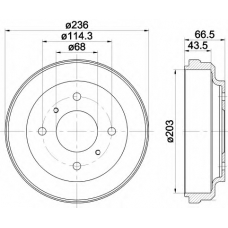 8DT 355 300-621 HELLA Тормозной барабан