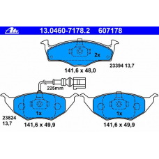 13.0460-7178.2 ATE Комплект тормозных колодок, дисковый тормоз