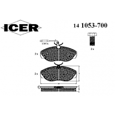 141053-700 ICER Комплект тормозных колодок, дисковый тормоз