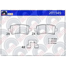 201149 GALFER Комплект тормозных колодок, дисковый тормоз