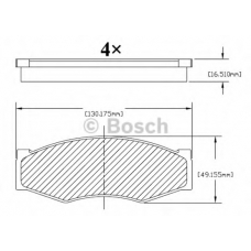 F 03B 150 213 BOSCH Комплект тормозных колодок, дисковый тормоз