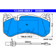 13.0460-4864.2 ATE Комплект тормозных колодок, дисковый тормоз