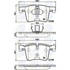 CBP02149 COMLINE Комплект тормозных колодок, дисковый тормоз