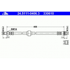 24.5111-0406.3 ATE Тормозной шланг