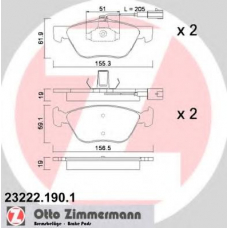 23222.190.1 ZIMMERMANN Комплект тормозных колодок, дисковый тормоз