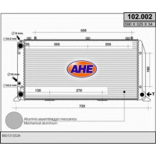 102.002 AHE Радиатор, охлаждение двигателя