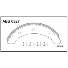 ABS0327 Allied Nippon Колодки барабанные