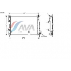 DN2287 AVA Радиатор, охлаждение двигателя