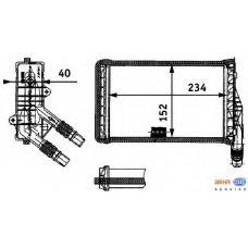 8FH 351 311-311 HELLA Теплообменник, отопление салона