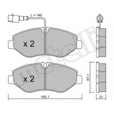 22-0671-4 METELLI Комплект тормозных колодок, дисковый тормоз