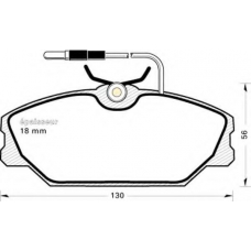 308 MGA Комплект тормозных колодок, дисковый тормоз