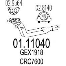 01.11040 MTS Труба выхлопного газа