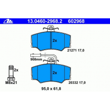 13.0460-2968.2 ATE Комплект тормозных колодок, дисковый тормоз