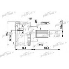 PCV1173 PATRON Шарнирный комплект, приводной вал