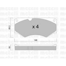 22-0014-4 METELLI Комплект тормозных колодок, дисковый тормоз