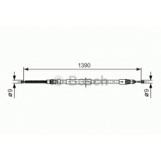 1 987 477 666 BOSCH Трос, стояночная тормозная система