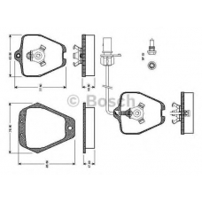 0 986 TB2 721 BOSCH Комплект тормозных колодок, дисковый тормоз