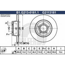 B1.G213-0181.1 GALFER Тормозной диск