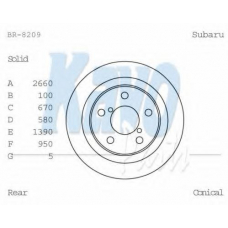 BR-8209 KAVO PARTS Тормозной диск