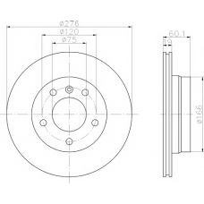 8DD 355 104-271 HELLA PAGID Тормозной диск