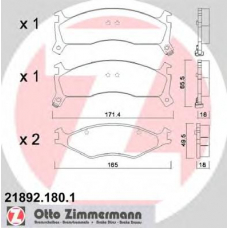 21892.180.1 ZIMMERMANN Комплект тормозных колодок, дисковый тормоз