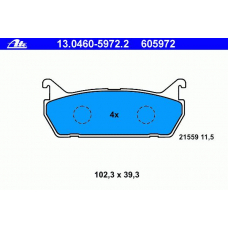 13.0460-5972.2 ATE Комплект тормозных колодок, дисковый тормоз