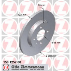 150.1257.00 ZIMMERMANN Тормозной диск