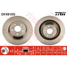 DF4916S TRW Тормозной диск