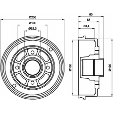 8DT 355 300-351 HELLA PAGID Тормозной барабан