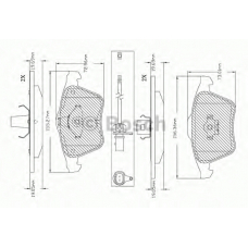 F 03B 150 365 BOSCH Комплект тормозных колодок, дисковый тормоз