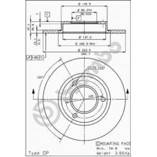 08.3962.09 BREMBO Тормозной диск