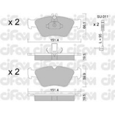 822-219-0K CIFAM Комплект тормозных колодок, дисковый тормоз