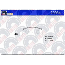 20034 GALFER Комплект тормозных колодок, дисковый тормоз