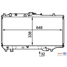 8MK 376 707-661 HELLA Радиатор, охлаждение двигателя