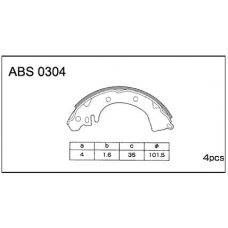 ABS0304 Allied Nippon Колодки барабанные