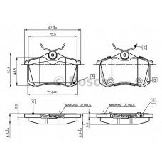 0 986 TB3 066 BOSCH Комплект тормозных колодок, дисковый тормоз