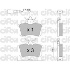 822-100-3 CIFAM Комплект тормозных колодок, дисковый тормоз