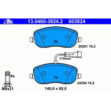 13.0460-3824.2 ATE Комплект тормозных колодок, дисковый тормоз
