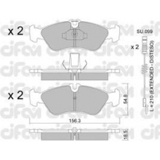 822-311-0K CIFAM Комплект тормозных колодок, дисковый тормоз